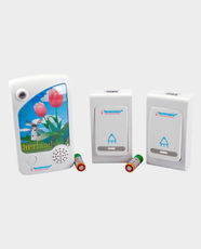 Terminator Digital Wireless Door Bell | Upto 100 m Range | 2 Transmitters + 1 Receiver | Battery-Operated | TDB 0012DC - White