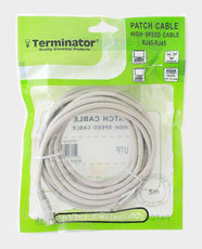Terminator CAT6 High-Speed Ethernet Patch Cable | 5m | RJ45 Male-to-Male Connector | Up to 250MHz | Supports Up to 10Gbps | TPCC6-5M – White
