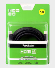 Terminator 4K 60Hz HDMI 2.0 Cable with Ethernet | 5m Length | ARC, HEC and 3D Support | Upto 18 Gbps | Compatible with 4K TVs, Consoles and Streamers | THDMIC 2.0-2005-5M - Black