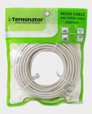 Terminator CAT6 High-Speed Ethernet Patch Cable | 10m Length | RJ45 Male-to-Male Connector | Upto 250 MHz Frequency | Supports Upto 10G Operation | TPCC6-10M - White