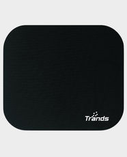 Trands Medium-Sized Thin Mouse Pad | Premium Soft Polyester Fabric Material | Optical-Friendly Surface | Non-Slip Rubber Base | TR-MP1307 - Black