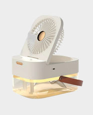Portable 3-Speed Air Conditioner Fan with Dual Humidification Spray | 2.5L Water Tank Capacity | Adjustable Mist Levels | Home Office Travel Cooling Device - White