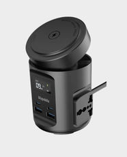 Blupebble MagPod Hub | USB-C PD & USB-A QC3.0 | Wired & Wireless Charging Hub | 2200W AC Output | 2× USB-C PD 65W, 2× USB-A QC3.0 | 15W Wireless Charging | BP-MAGPODHUB-BK - Black