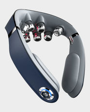 SKG G7 Pro Foldable Neck Massager with Heat | 9 Deep-Tissue Vibration Heads | Red Light Therapy | 5 Massage Modes and 4 Intensity Levels | Up to 140-Min Rechargeable Battery | Travel-Friendly - Blue