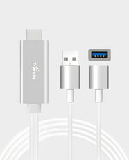 Trands HDTV Cable | HDMI and USB 2.0 with Female USB | 1080p Full HD Video Output | 1 Meter Cable Length | Plug and Play | TR-MHL581 - White