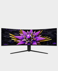 TCL 57R94 57 Inch Dual 4K QD-Mini LED Gaming Monitor | Curved DUHD Fast-HVA 7680 x 2160 Display | 120Hz Refresh Rate | FreeSync | HDMI and DP - Black and White