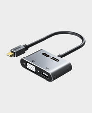 Blupebble 2-in-1 Mini DisplayPort to HDMI & VGA Adapter | Supports 1080p@60Hz Full HD | Plug & Play | Compact & Durable | BP-AV589-08GW0.2-SG - Grey