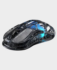 GravaStar Mercury M2 Wireless Gaming Mouse | PAW3395DM Optical Sensor | Tri-Mode Connectivity | 26,000 DPI | 1000 Hz Polling Rate | 5 Programmable Buttons | RGB GlowSync | 82H Battery | M2-XTAL-BLK - Transparent Black