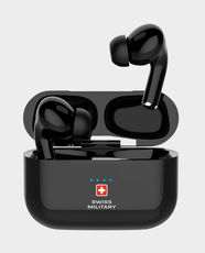 Swiss Military Victor 8 Wireless Earbuds In-Ear | Active Noise Cancellation | Touch Controls | IPX4 Waterproof | Built-in Microphone | Wireless Charging Case | SM-VICTOR8-ANC-WL-BLK - Black