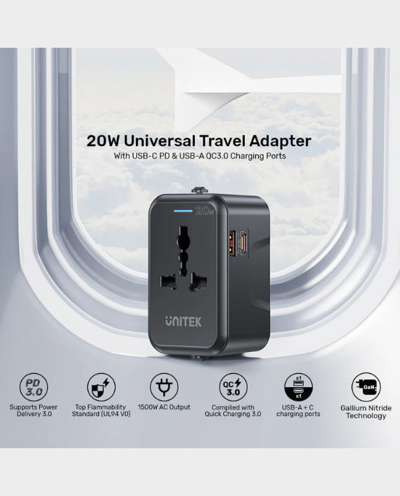 Unitec Adapter Buy UNITEK 20W Universal Travel Adapter | EU/UK/US/AU Plug in Qatar ...