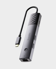 Blupebble C6 Aluminum 6-in-1 USB-C Multimedia Hub | 4K@60Hz HDMI Output | Gigabit Ethernet | USB-C PD 85W | USB-A 3.0 | BP-C6TOGGLEHUB6IN1-GY - Grey