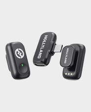 Hollyland Lark A1 Mini Duo Wireless Microphone | 3-Level Intelligent Noise Cancellation | Dual-Channel 2.4 GHz USB-C System | 48 kHz/24-Bit High-Fidelity Audio | Ideal For Vloggers, Podcasters & Streamers - Black