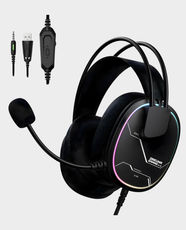 Onikuma X91 Over-Ear Gaming Headset | 50mm Dynamic Drivers | Hi-Fi Sound Quality | 20Hz - 20kHz Frequency Response | USB + 3.5mm Wired Connectivity | RGB Lighting - Black