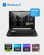ASUS TUF Gaming A15 FA506NCG-B165W 15.6" FHD Laptop | AMD Ryzen 7 7445HS | 16GB RAM | 512GB PCIe 4.0 NVMe SSD | NVIDIA GeForce RTX 3050 4GB GDDR6 | Windows 11 Home | R7FB5S45BJ - Black