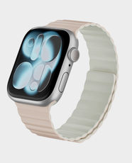 MAGEASY Skin Duo Reversible Silicone Magnetic Band for Apple Watch | 145-200mm Wrists Fits | 40/41/42mm Case Compatibility - Shell Pink/Cloud White
