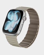 MAGEASY Skin Duo Reversible Silicone Magnetic Apple Watch Band | 155-230mm Wrists Fits | 44/45/46/49mm Case Compatibility - Starlight/Mocha
