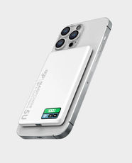 EGO MagPower 5U Qi2 MagSafe Wireless Charging Power Bank | 5000mAh Battery Capacity | 20 W USB C Output | 15 W Wireless Charging | OLED Display | MP55U - White
