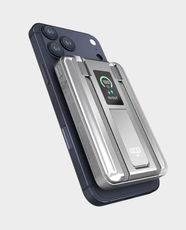 EGO 6 in 1 AllyDelivery 4F @3C Qi2 MagSafe Certified 10000mAh Power Bank | 20W PD Fast Charging | 15W Wireless | Built in C and Lightning Cables | Phone Stand | OLED Display | KH-99 - Grey