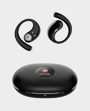 Swiss Military Delta 7 Open Ear Wireless Earbuds | 6 Hours Playback | Instant Pairing | Splash and Dust Resistant | SM-TWS-DELTA7-BLK - Black