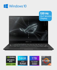 ASUS ROG Flow X13 GV301QE-K6022T Gaming Laptop / AMD Ryzen 9 5900HS / 16GB RAM / 1TB SSD / NVIDIA GeForce RTX 3050 Ti 4GB / 13.4-inch WUXGA (1920 x 1200) 120Hz / Windows 10 – Off Black