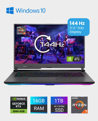 ASUS ROG Strix G17 G713QM-HX015T / AMD R7 5800H / 16GB Ram / 1TB SSD / GeForce RTX 3060 6GB / 17.3 Inch FHD / Windows 10 – Grey