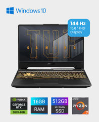 ASUS TUF Gaming A15 / FA506QR-HN006T / AMD Ryzen 7 5800H / 16GB RAM / 512GB SSD / 8GB NVIDIA GeForce RTX 3070 / 15.6-inch FHD / Windows 10 – Eclipse Gray