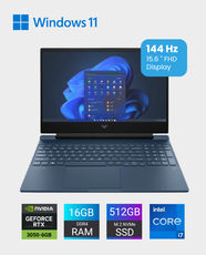 HP Victus 15-FA1012NE Gaming Laptop | Intel Core i7 13700H | 16GB RAM | 512GB SSD | NVIDIA GeForce RTX 3050 6GB | 15.6Inch FHD 144Hz | English/Arabic Keyboard | Windows 11 Home | 7Q775EA - Blue