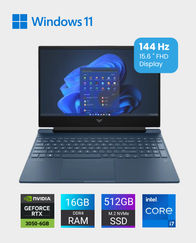 HP Victus 15-FA1012NE Gaming Laptop | Intel Core i7 13700H | 16GB RAM | 512GB SSD | NVIDIA GeForce RTX 3050 6GB | 15.6Inch FHD 144Hz | English/Arabic Keyboard | Windows 11 Home | 7Q775EA - Blue