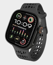 DECODED Ares O Silicone Band for Apple Watch 44/45/46/49mm | 21° Ergonomic Tilt | Grip O™ Material | D26AWS46ABS1BK- Black