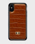 Gold Black iPhone X Case Croco Brown in Qatar