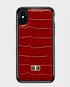 Gold Black iPhone X Case Croco Red in Qatar