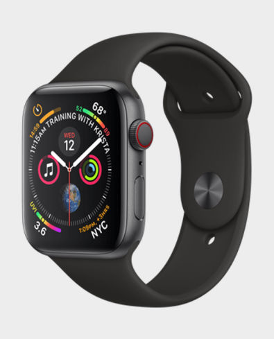 Apple watch series 4 shop silver with black band