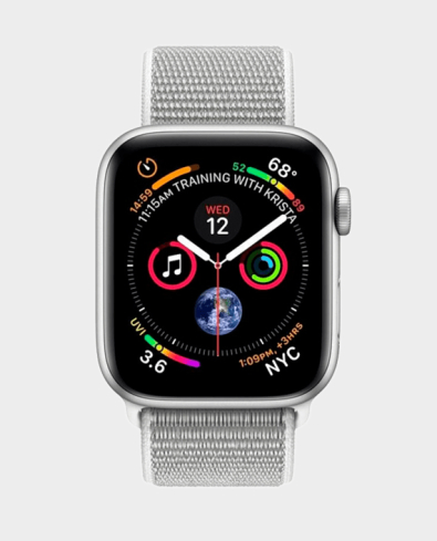 Apple Watch Series 4 44mm Silver Aluminum Case with Seashell Sport Loop GPS MU6C2 in Qatar AlaneesQatar.Qa