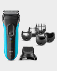 Braun Series 3 Shave&Style 3010BT Wet & Dry Shaver with Trimmer Head and 5 Combs - Blue in Qatar