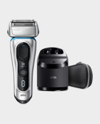 Braun Series 8 8390cc Wet & Dry Men's Electric Shaver with Clean & Charge Station and Travel Case - Silver in Qatar