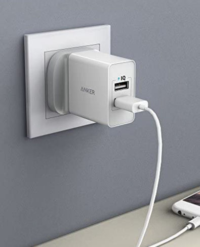 Buy Anker 24W 2-Port USB Charging Adaptor UK-White in Qatar ...