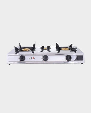 Clikon CK4253-N Triple Burner Stainless Steel Gas Stove Silver/Black in Qatar