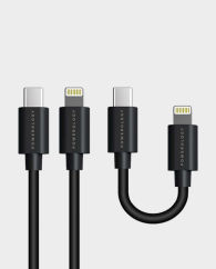 Powerology USB-C to Lightning Cable Combo 0.25m + 0.9m Black in Qatar