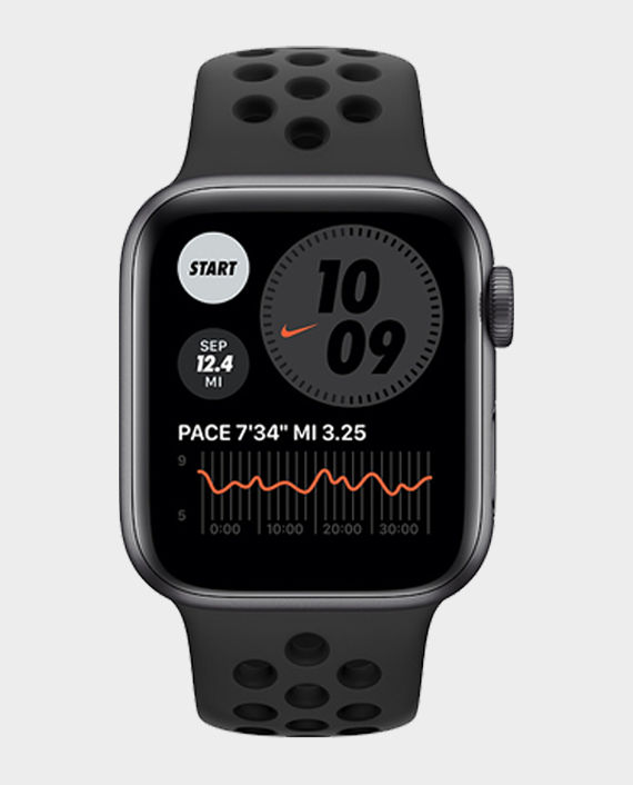 Apple Watch Series 6 MG173Z 44mm GPS Space Gray Aluminium Case with Anthracite/Black Nike Sport Band in Qatar