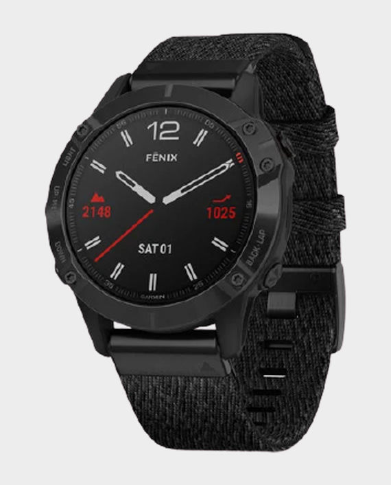 Garmin 010-02158-17 Fenix 6 Pro Sapphire Edition Smartwatch – Black Nylon