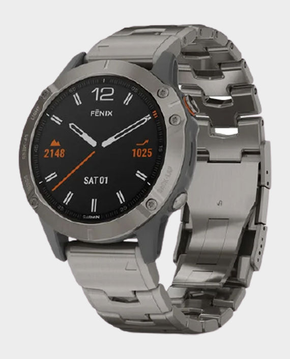 Garmin 010-02158-23 Fenix 6 Pro Sapphire Edition Smartwatch – Titanium