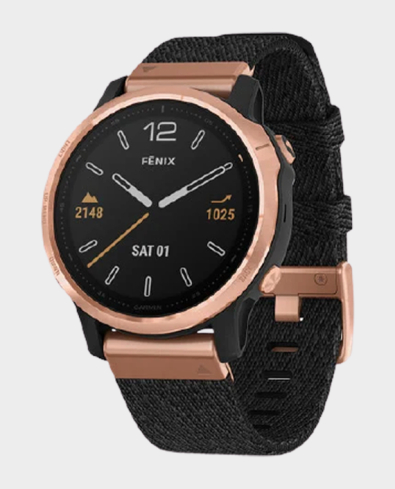 Buy Garmin Fenix 6S Pro Sapphire Edition Smartwatch Rose Gold Black Nylon in Qatar AlaneesQatar.Qa