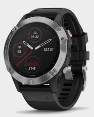 Garmin 010-02158-00 Fenix 6 Smart Watch Silver with Black Band in Qatar
