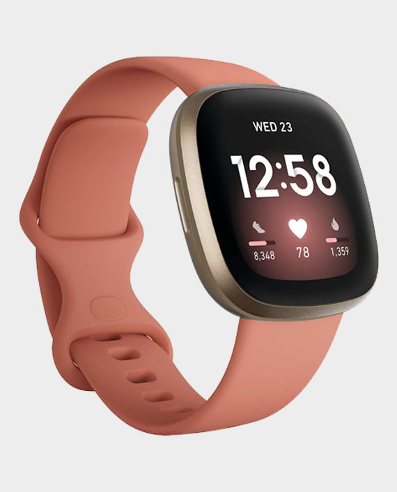 Buy Fitbit Versa 3 Smartwatch GPS Midnight Pink Gold in Qatar