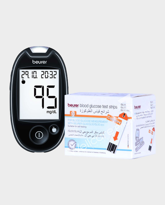 Glucómetro medidor de glucosa GL 44 mg/dL Cat. BEU-GL44 Marca Beurer