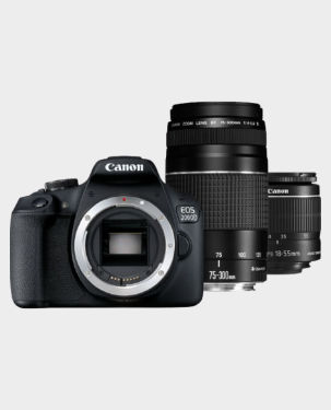 Canon EOS 2000D + EF-S 18-55mm IS II Lens + EF 75-300mm III Lens in Qatar