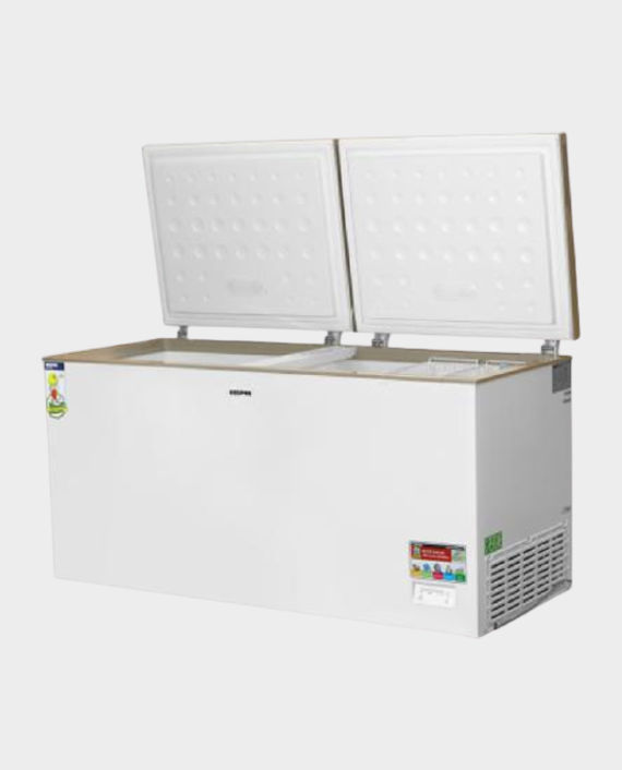 Buy Geepas GCF55019WAH 550 Litre Double Door Chest Freezer in Qatar AlaneesQatar.Qa