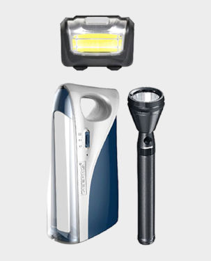 Geepas GEFL53015 Lantern + Flash Light + Headlamp Combo in Qatar