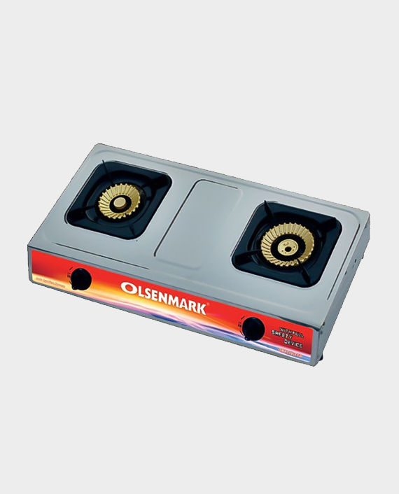 Buy Olsenmark OMK2190 Stainless Steel Double Burner Gas Stove in Qatar