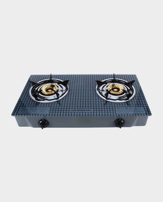 Buy Olsenmark OMK2190 Stainless Steel Double Burner Gas Stove in Qatar